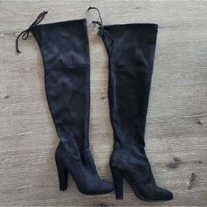 ZIGI SOHO Women's Brock Over The Knee Black Heeled Boots Size 7